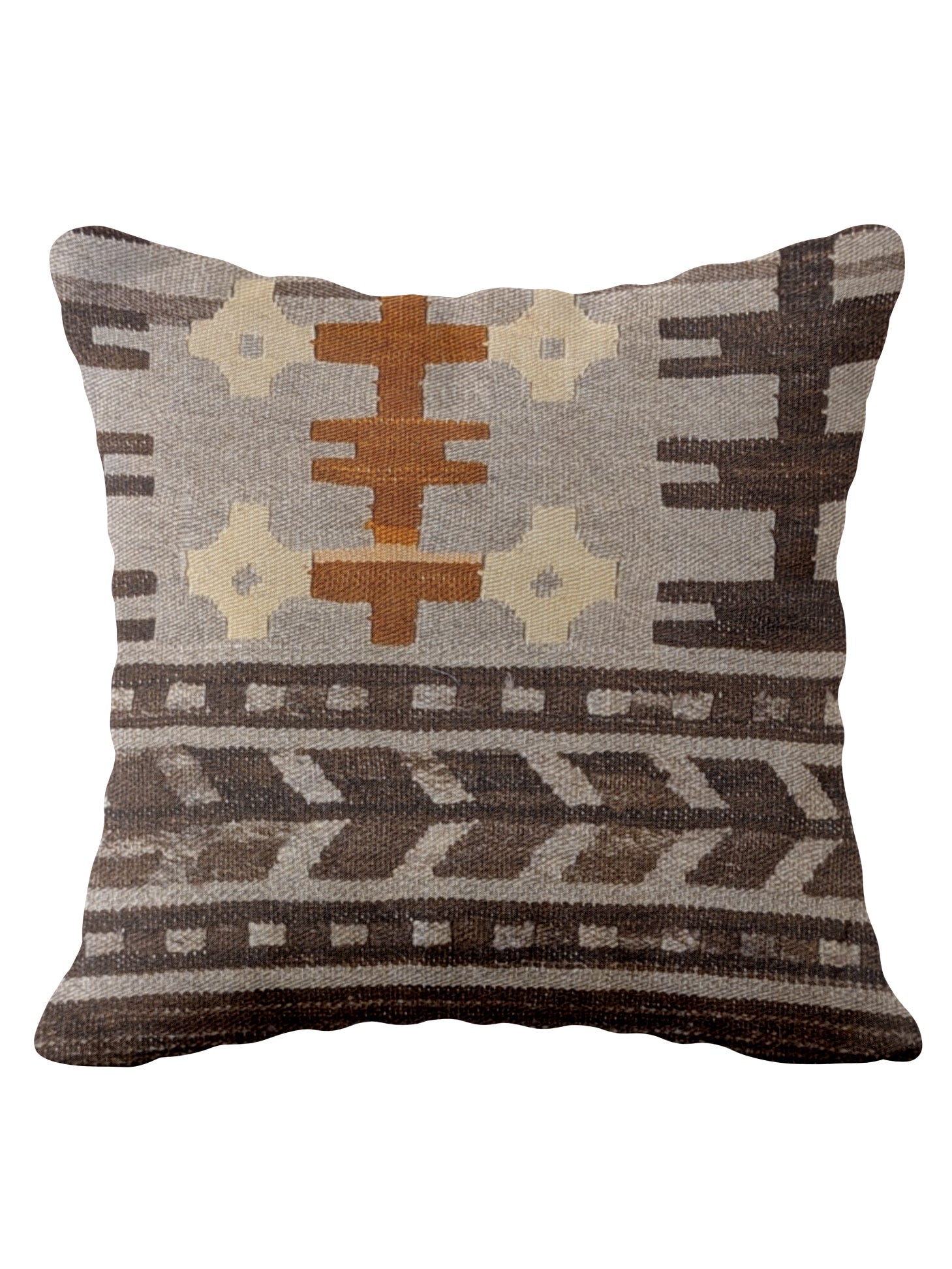 Turkish Kilim Vintage Cushion Cover - 40 x 40 cm - Handmade