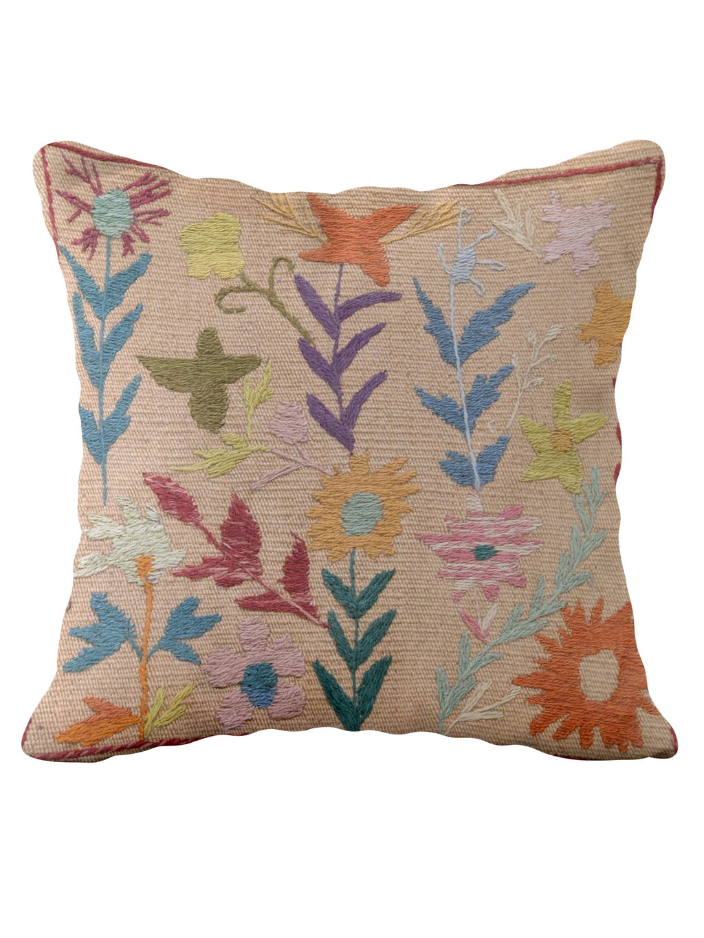 Suzani Hand Embroidered Cushion Cover - 45 x 45 cm - Handmade