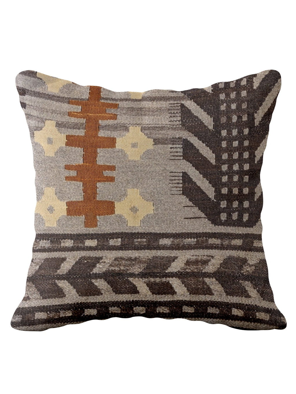 Turkish Kilim Vintage Cushion Cover - 40 x 40 cm - Handmade