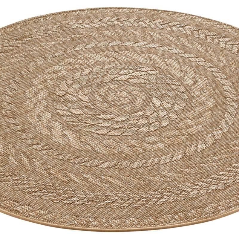 IndoorOutdoorAlmendroRoundRug-beige-2 - Bobobiy