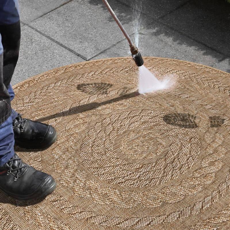 IndoorOutdoorAlmendroRoundRug-beige-5 - Bobobiy