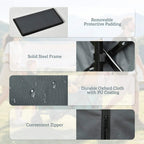 Dark grey cargo wagon trailer showing durable Oxford cloth, removable protective padding