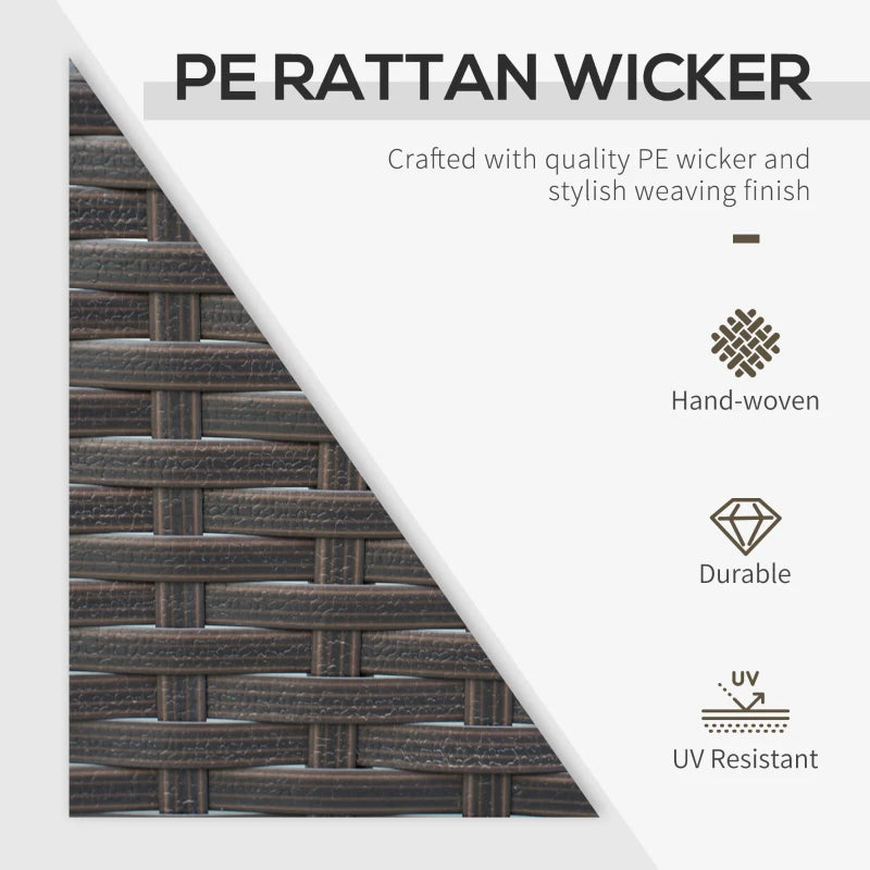 Dark brown PE rattan wicker weave pattern close-up