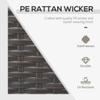 Dark brown PE rattan wicker weave pattern close-up