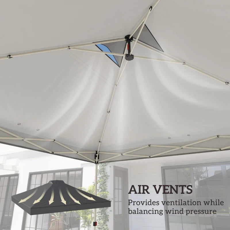 Gazebo roof cover underside with air vents and attached support points