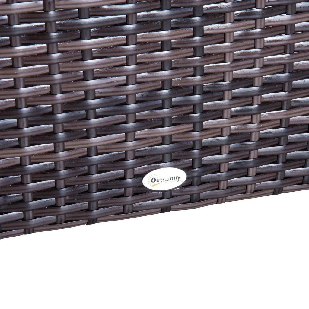 6 PC Rattan Sofa Coffee Table Set Sectional Wicker Weave Furniture for Garden Outdoor Conservatory w/ Pillow Cushion Brown - Bobobiy