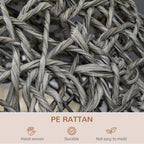 Close-up of grey PE rattan weave for round cat bed basket house
