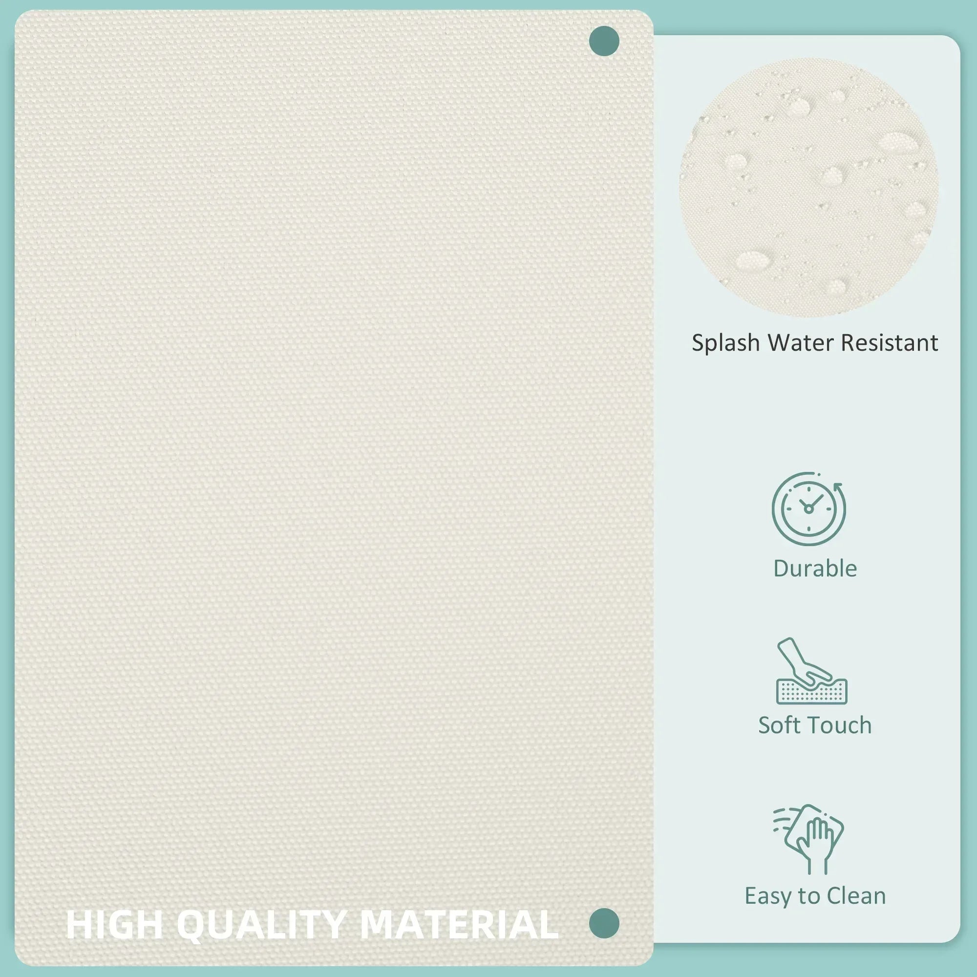 Replacement Cushion Covers for Garden Sofa Set, Garden Rattan Sofa Cushion Polyester Cover Replacement Outdoor - No Cushion Included, Cream - Bobobiy