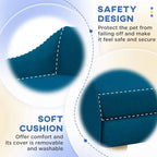 Blue dog couch sofa bed with supportive soft cushion and secure padded side walls