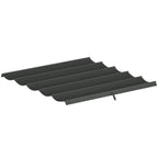 Dark grey retractable pergola canopy fabric with scalloped edges