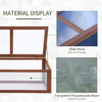 Wood and clear polycarbonate panel display for a small cold frame greenhouse