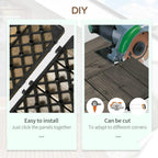 Charcoal grey interlocking decking tiles with click-together grid for easy DIY