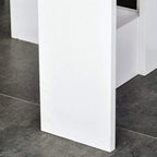 White table leg base with smooth paneling and sturdy rectangular frame
