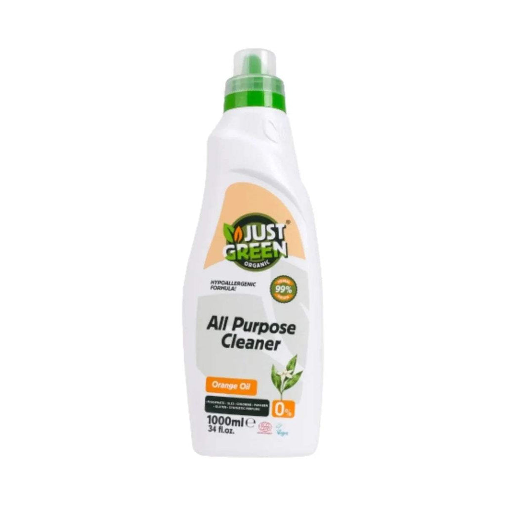 All-purpose cleaner bottle, white with green cap and Just Green label, 1000ml