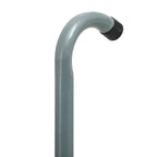 Curved hook-shaped handrail for trampoline ladder with black end cap