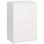 White 4-drawer storage cabinet with modern flat fronts