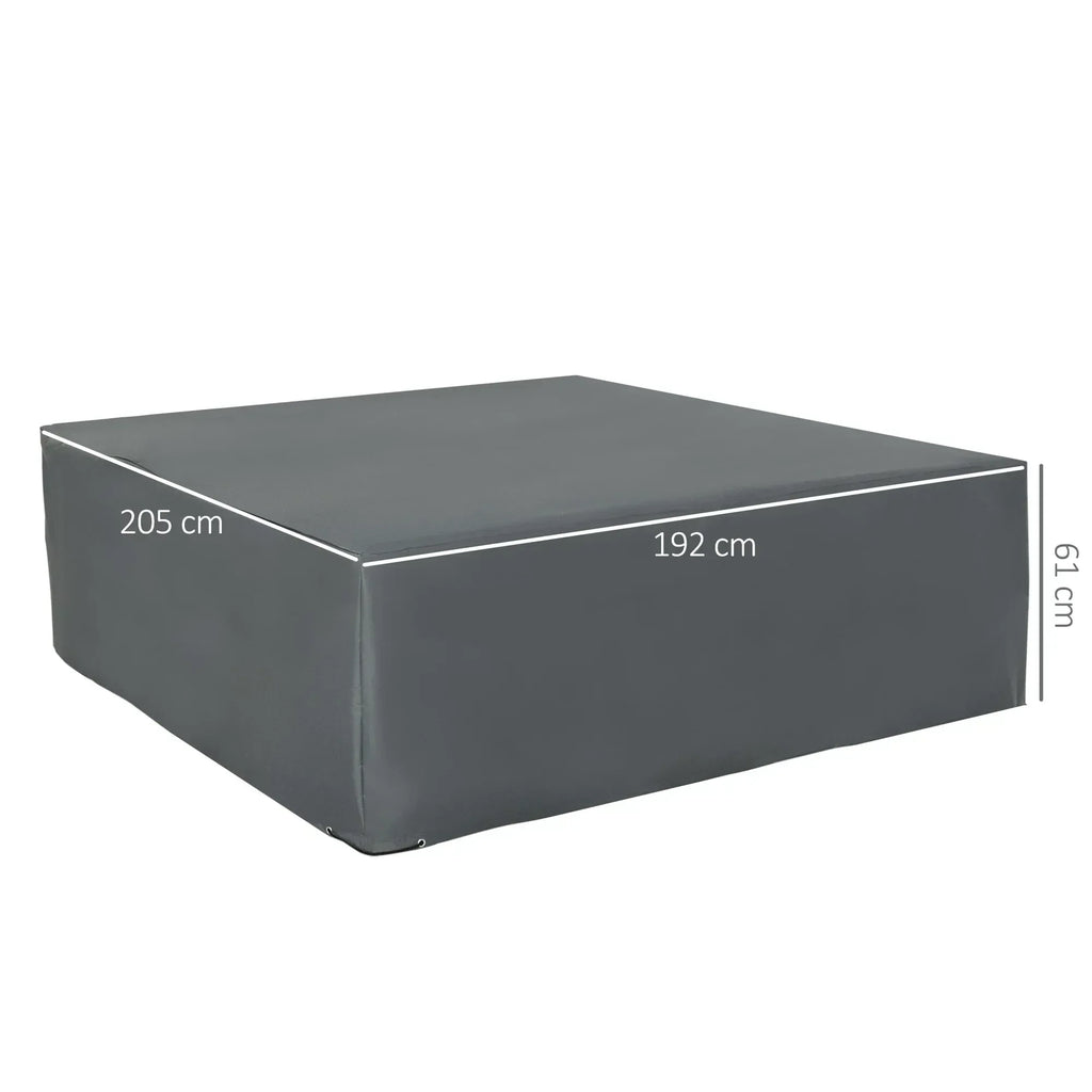 205x192cm Outdoor Garden Rattan Furniture Protective Cover Water UV Resistant Grey - Bobobiy