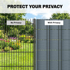 Grey privacy screen fence panel set showing with-privacy coverage