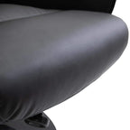 Black PU leather armchair seat cushion with smooth padded surface