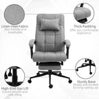 Light grey office chair with padded headrest, thick cushioning, and swivel base