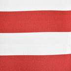 Red and white striped canopy fabric for a kids wooden sandpit