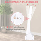 White mirrored jewelry cabinet with adjustable tilt base for better viewing angle