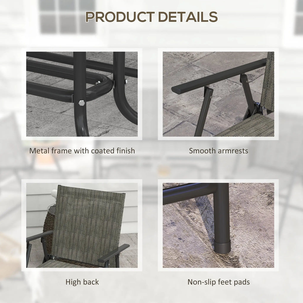 Outsunny Four Piece Metal Garden Sofa Set Mixed Brown