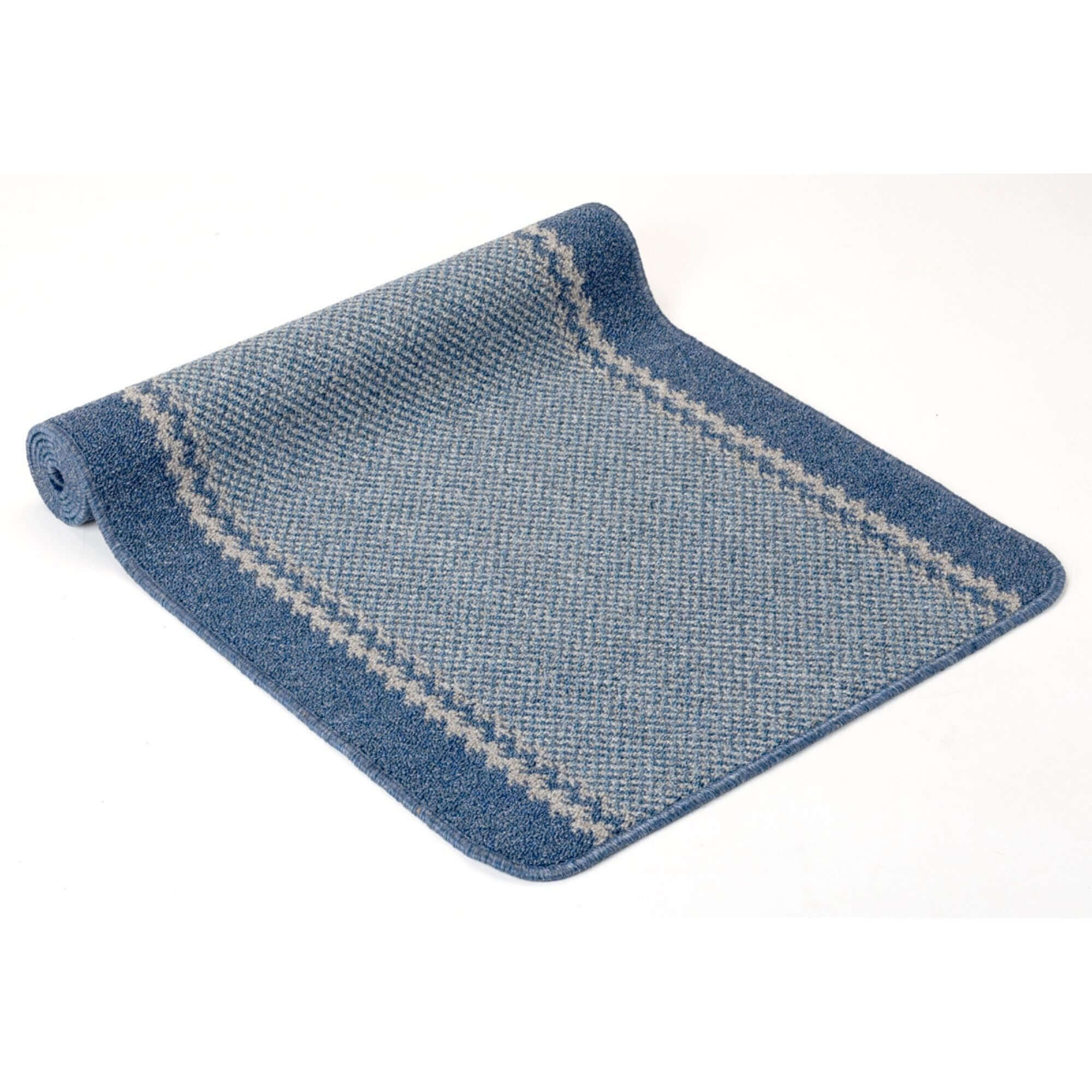 Washable Bordered Blue Rug  | 116Blu