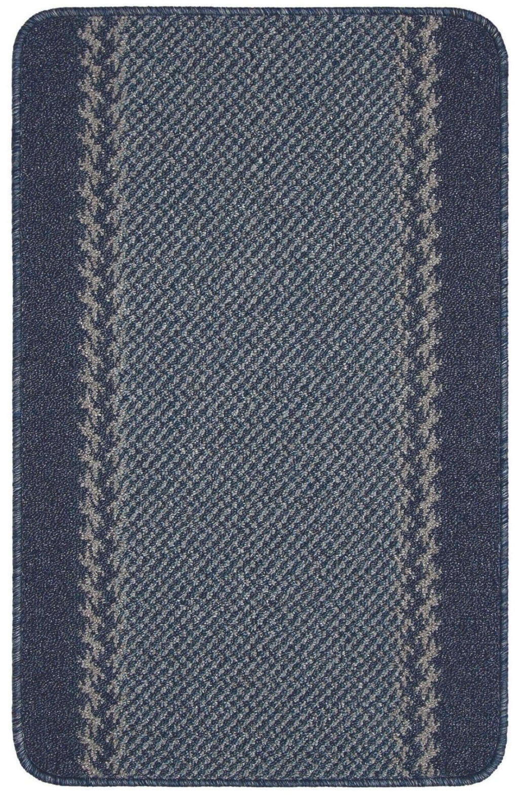 Washable Bordered Blue Rug  | 116Blu