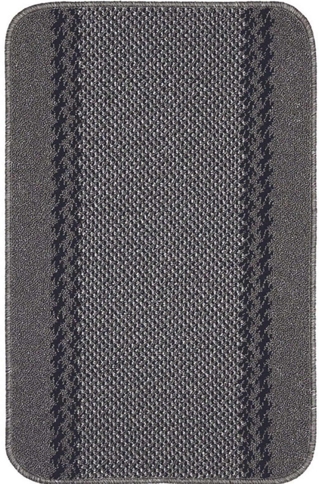 Washable Bordered Dark Grey Rug | 116D
