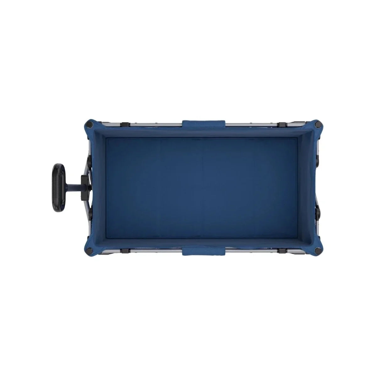 Night blue open-top storage tray on wheels with side hand grips