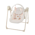 Kinderkraft beige electric baby rocker bouncer with patterned seat and toy bar