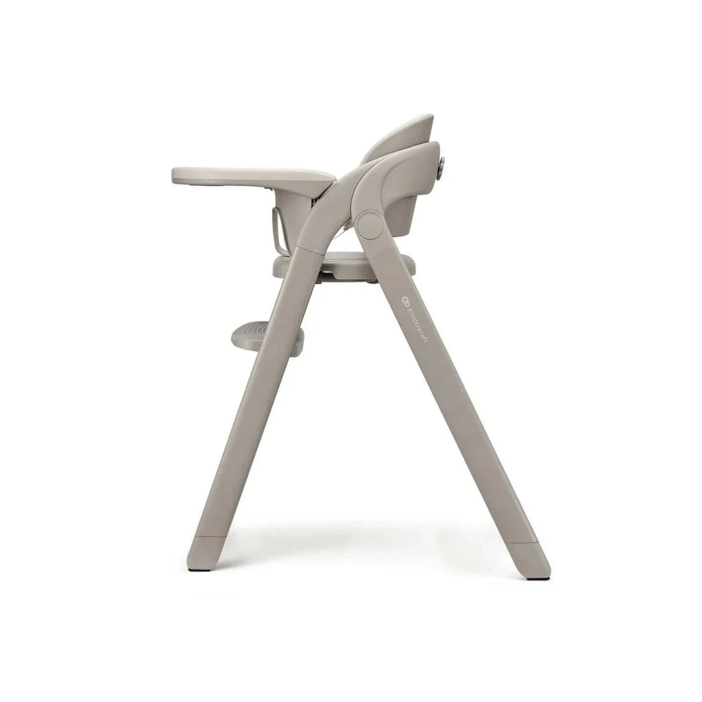 Beige 3-in-1 high chair side view with adjustable seat support
