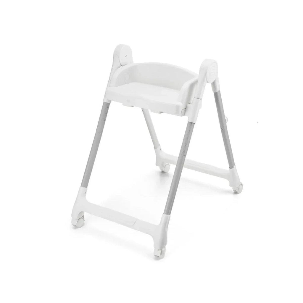 Beige 3-in-1 high chair, low seat position with open frame and tray