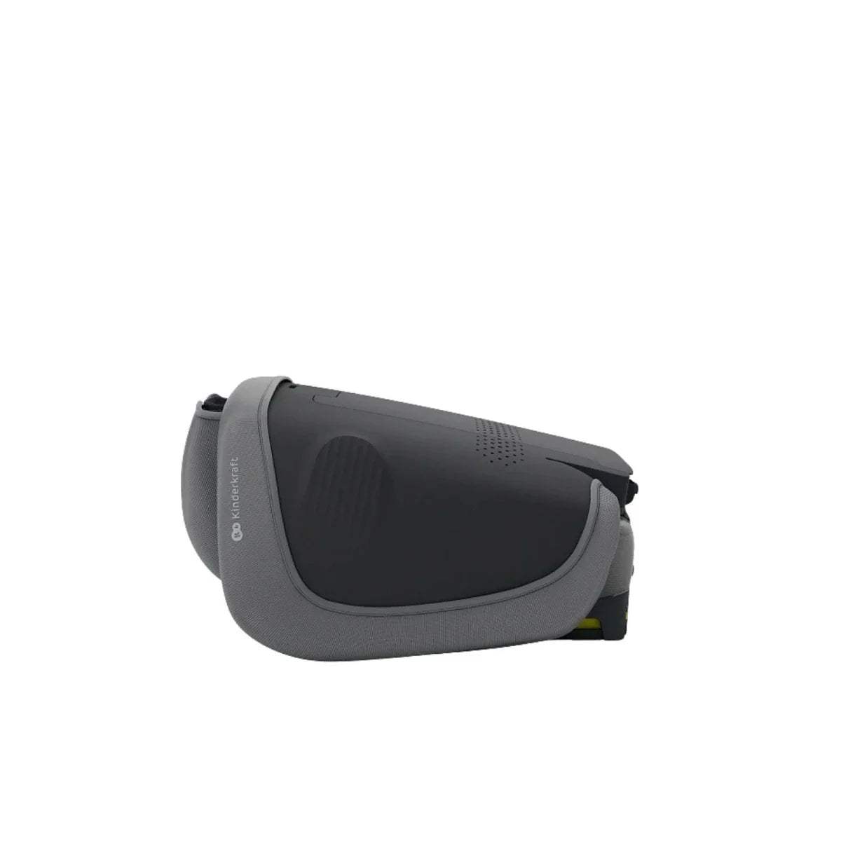 Grey car seat backrest shell with dark inner panel and side wings