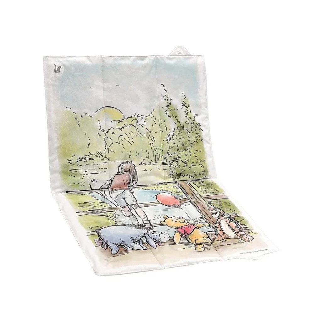 Travel changing mat with colorful woodland animal illustration