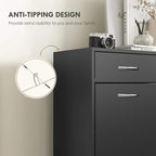 Black shoe cabinet with stable design and wall-mounted anti-tip bracket