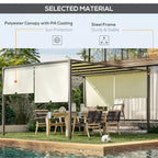 Outdoor pergola with polyester PA-coated canopy and sturdy steel frame