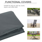 Folded dark gray patio furniture cover with woven fabric texture