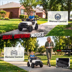 White electric kids ride-on car with rugged tires and front grille
