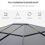 Grey polycarbonate board roof panel design on a hardtop gazebo frame