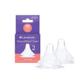 Breastfeeding bottle teats, clear silicone with anti-colic flow, 2-pack
