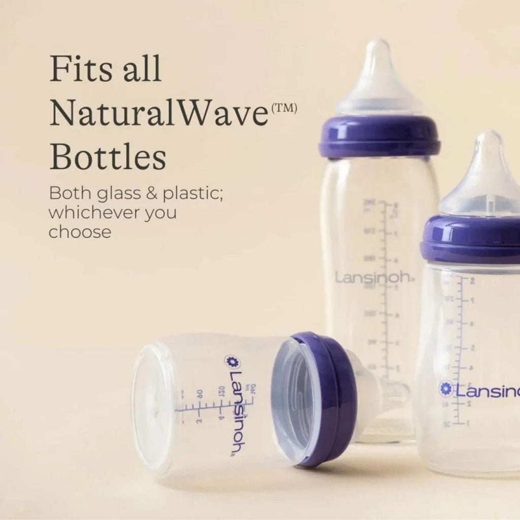 NaturalWave bottle teats with clear silicone tips and purple ring, 2-pack