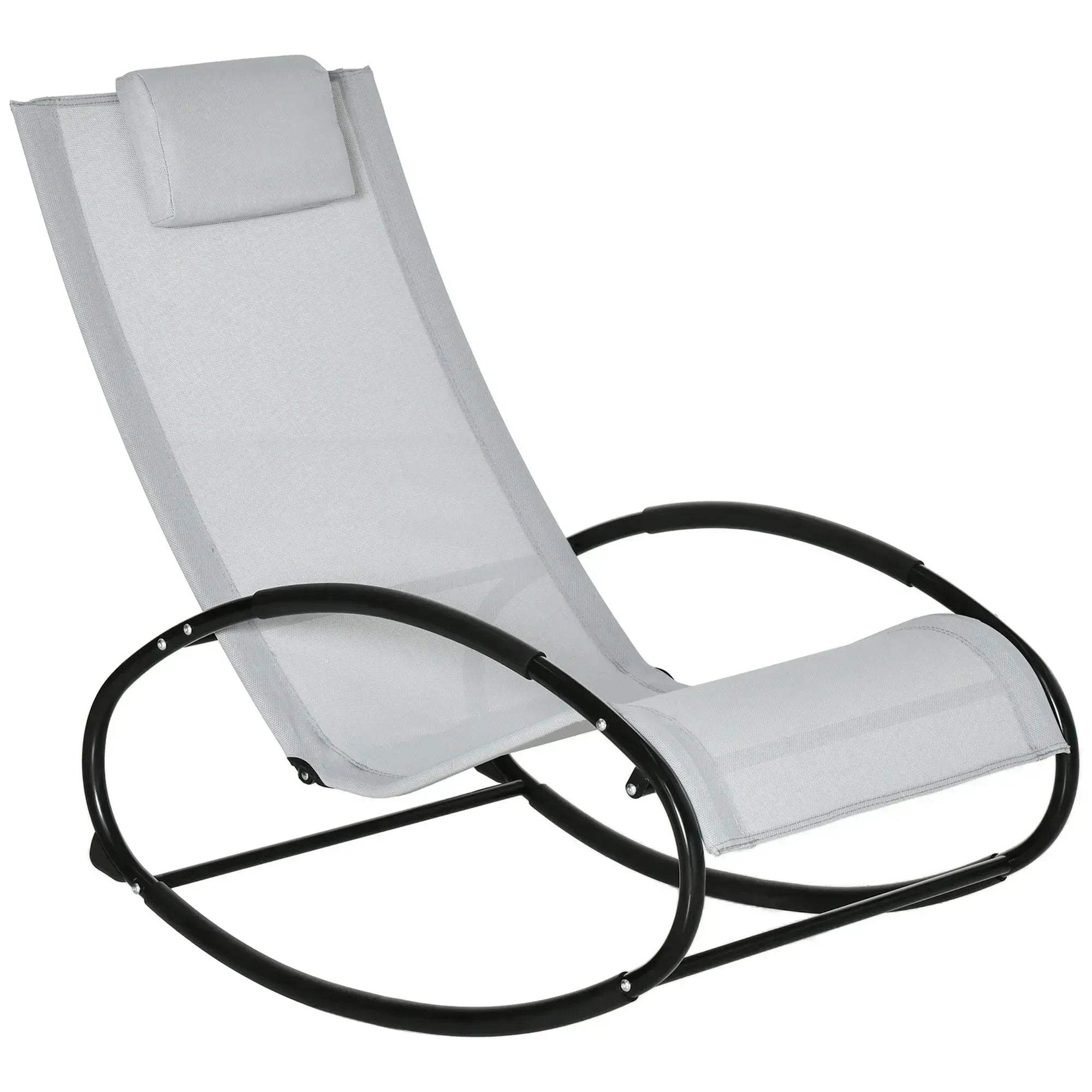 Outdoor Rocking Chair Sun Lounger Recliner Rocker with Textel – Bobobiy
