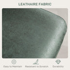 Green upholstered bar stool fabric with subtle grain texture on curved seat and back