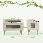 Oak reptile box with tempered glass window; includes side and front ventilation panels