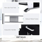 Black desk drawer and keyboard tray frame detail with non-slip foot pad