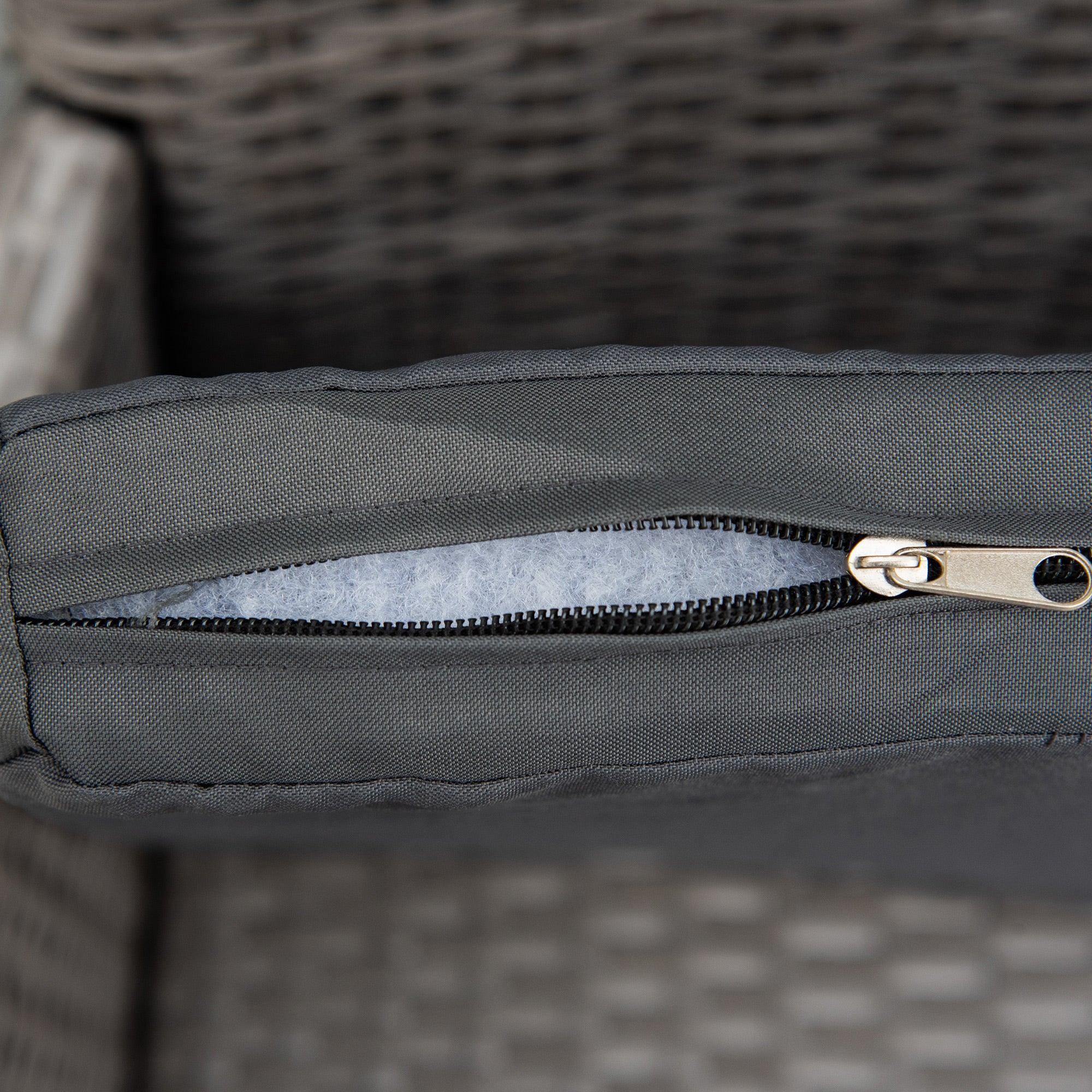 Set of Four Rattan Armchairs, with Cushions - Grey - Bobobiy