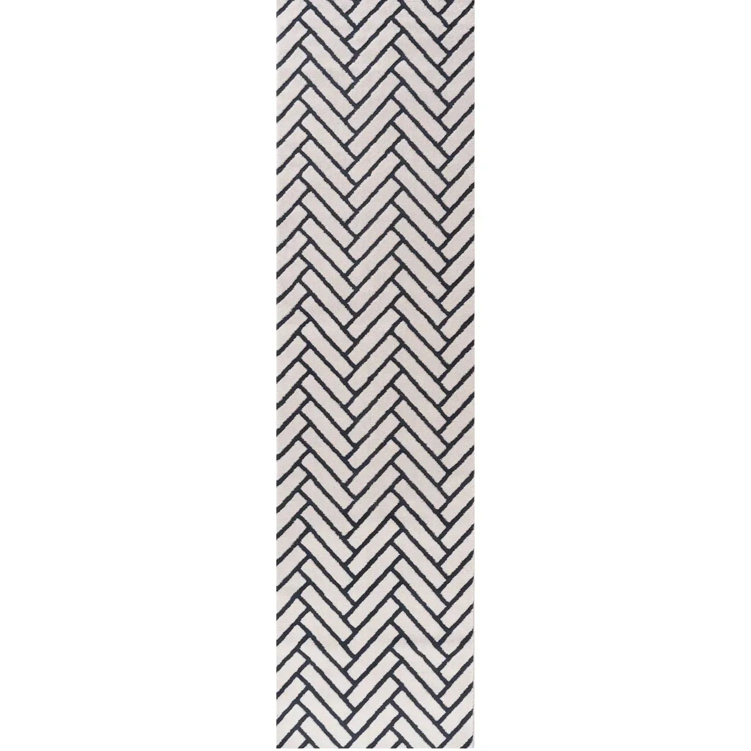 Loft_Chevron_blue_runner - Bobobiy