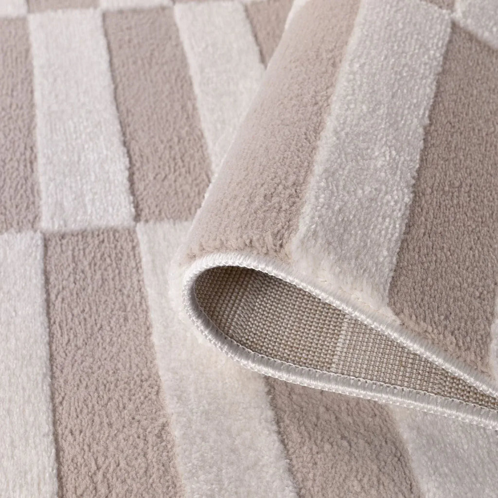 Loft_Striped_Beige_Rug_folded - Bobobiy